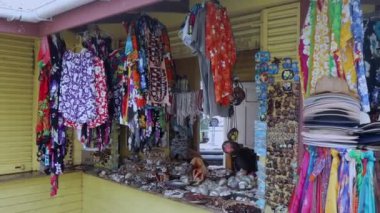 Seyşeller 'deki renkli hediyelik eşya dükkanları