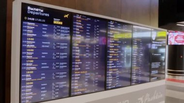  Moskova Sheremetyevo Havaalanı 'nın kalkış kurulu.