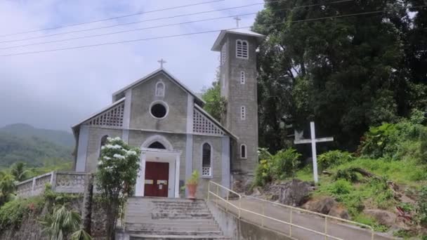 Church Seychelles Island Mahe — Stockvideo