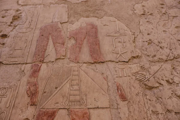 Luxor Egypte November 2020 Oude Egyptische Tekening Muren Van Mortuarium — Stockfoto