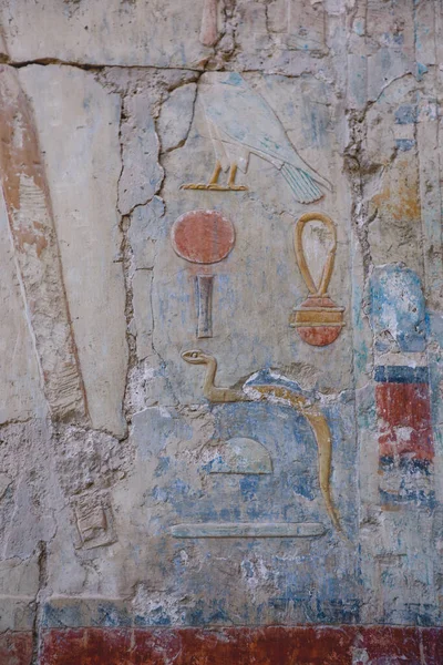 Luxor Egito Novembro 2020 Ancient Egyptian Drawing Walls Mortuary Temple — Fotografia de Stock