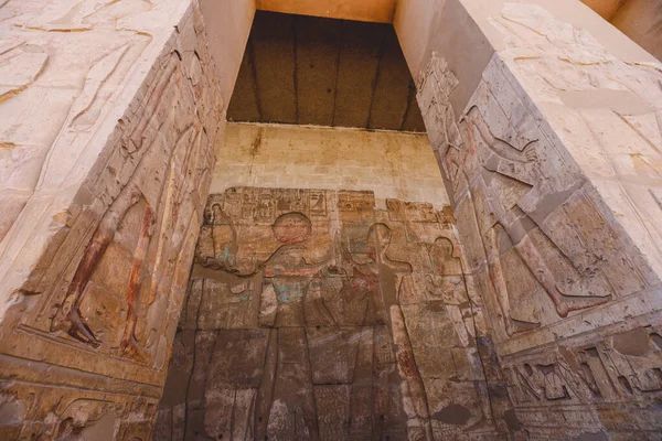 Ancient Egyptian Pillars Temple Seti Also Known Great Temple Abydos — 스톡 사진