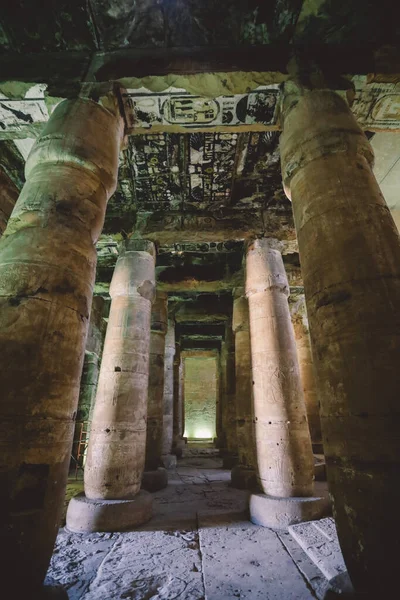 Ancient Egyptian Pillars Temple Seti Also Known Great Temple Abydos — Photo