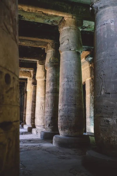 Ancient Egyptian Pillars Temple Seti Also Known Great Temple Abydos —  Fotos de Stock