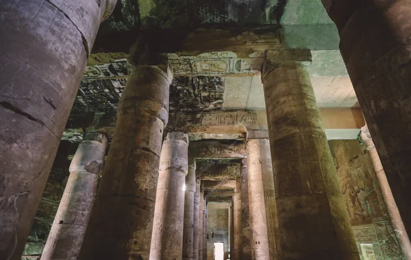 Ancient Egyptian Pillars Temple Seti Also Known Great Temple Abydos — Stock Photo, Image