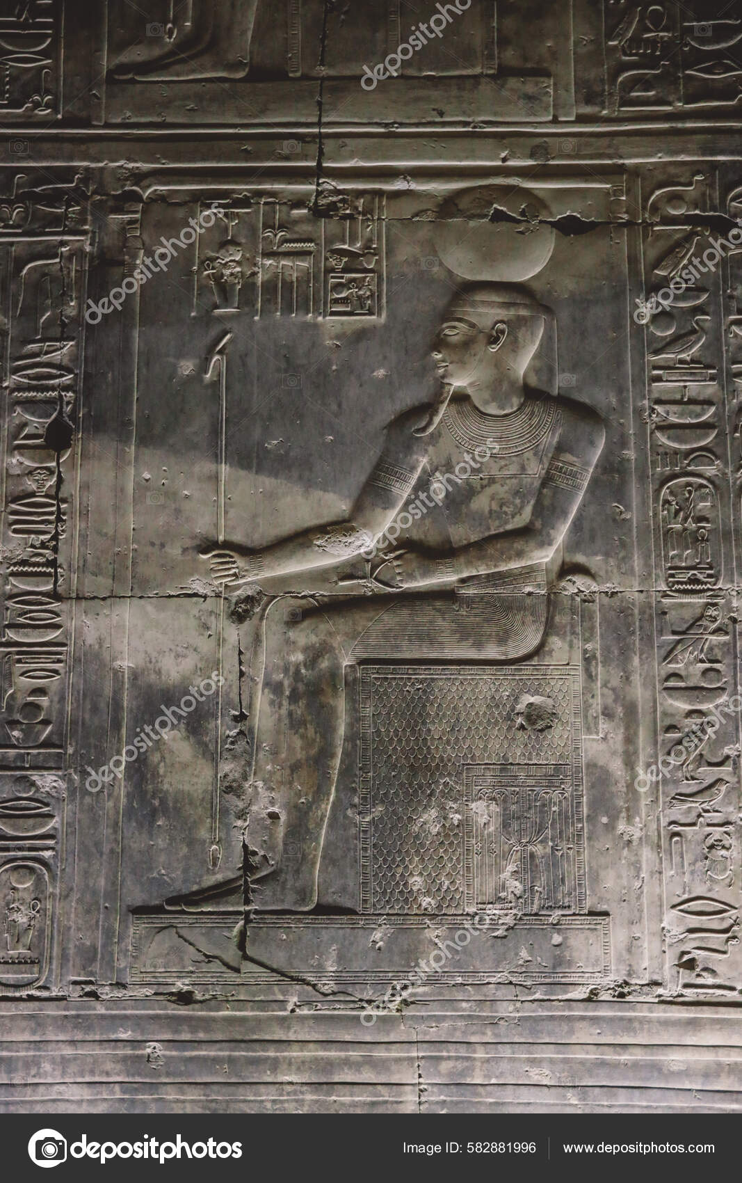 Ancient Egyptian Drawing Walls Temple Seti Also Known Great Temple