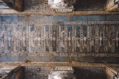 Dendera, Mısır 'ın güneydoğusundaki Dendera Tapınağı' nın duvarlarına çizim yapan Antik Mısır 'a bakın.