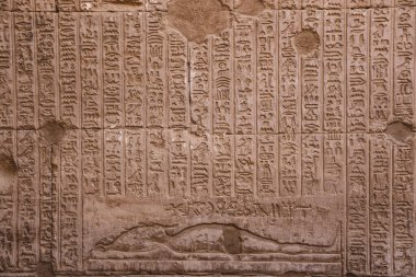 Dendera, Mısır 'ın güneydoğusundaki Dendera Tapınağı' nın duvarlarına çizim yapan Antik Mısır 'a bakın.