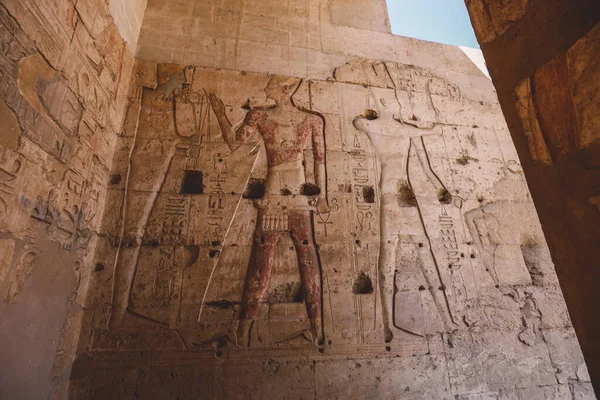 Ancient Egyptian Drawing Walls Temple Seti Also Known Great Temple —  Fotos de Stock