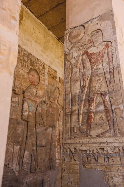 Ancient Egyptian Drawing Walls Temple Seti Also Known Great Temple —  Fotos de Stock