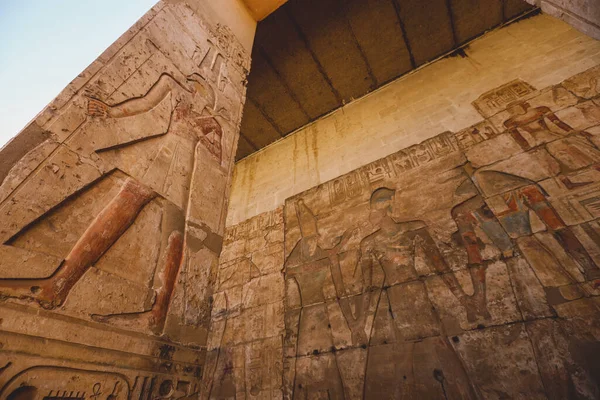 Antiguo Egipto Dibujo Las Paredes Del Templo Seti También Conocido —  Fotos de Stock