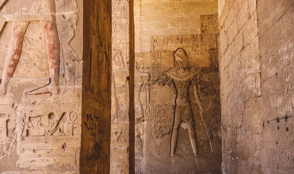 Ancient Egyptian Drawing Walls Temple Seti Also Known Great Temple — 스톡 사진