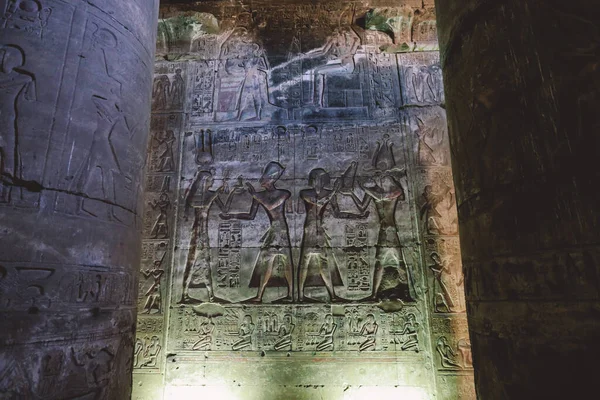 Ancient Egyptian Drawing Walls Temple Seti Also Known Great Temple — Foto Stock