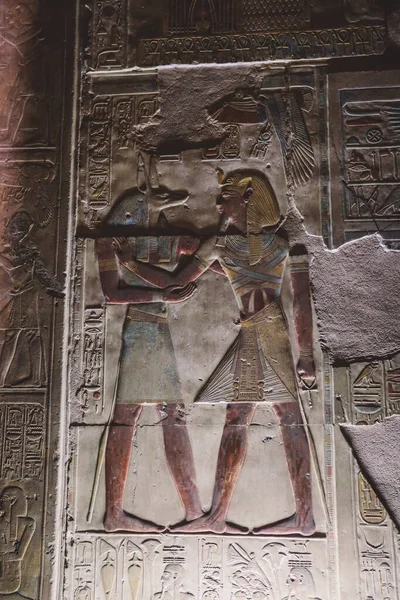 Ancient Egyptian Drawing Walls Temple Seti Also Known Great Temple — 스톡 사진