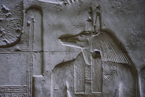 Dessin Égyptien Antique Sur Les Murs Temple Seti Également Connu — Photo