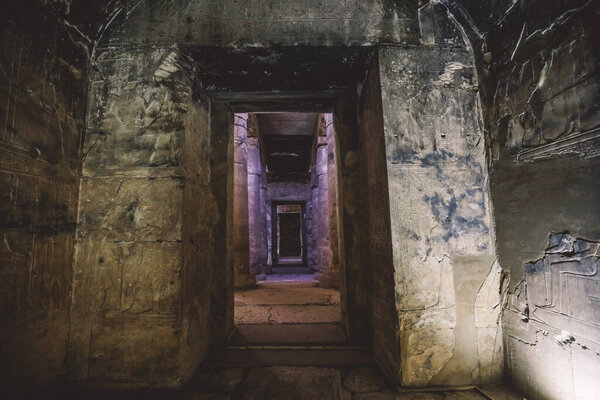Inside View of the temple of Seti I, which is also known as the Great Temple of Abydos, in Kharga, Egypt