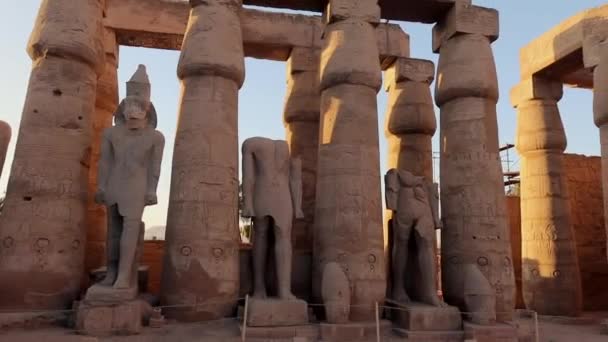 Увечері Луксорському Храмі Єгипет — стокове відео