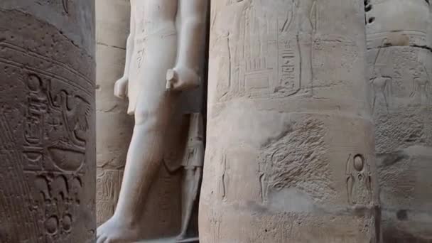 Statues Luxor Temple Evening Egypt — Vídeos de Stock