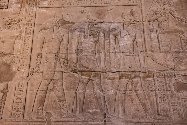 Afbeelding Van Een Oude Egyptische Tekeningen Muren Van Tempel Van — Stockfoto