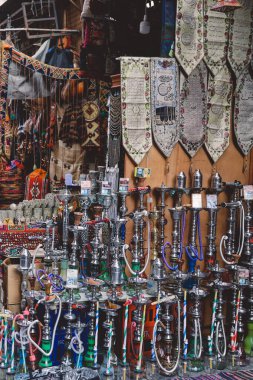  Souvenirs on the Khan el-Khalili, famous bazaar and souq (or souk) in the historic center of Cairo, Egypt