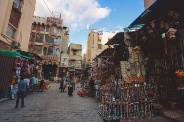 Cairo, Egypt - November 15, 2020: Khan el-Khalili famous bazaar in the historic center of Cairo