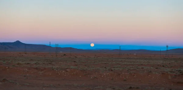 Дивовижний Вид Сонце Серед Блакитного Неба Пустелі Сахара Алжир — стокове фото