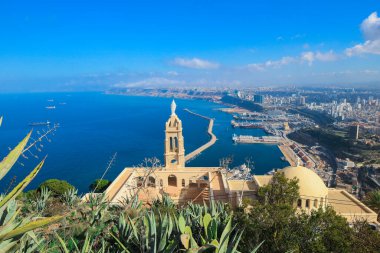Panoramic View to the Oran Port on the Coastline of Mediterranean Sea, Algeria clipart