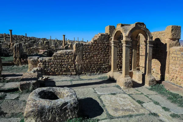 Vista Las Ruinas Una Antigua Ciudad Romana Timgad También Conocida — Foto de Stock