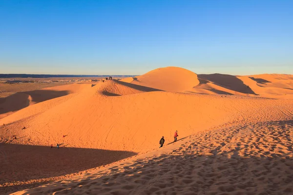 Amazing View Golden Sahara Desert Sands Oasis Town Taghit Algeria — 图库照片