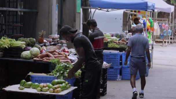Sellers Market Victoria Seychelles — стоковое видео