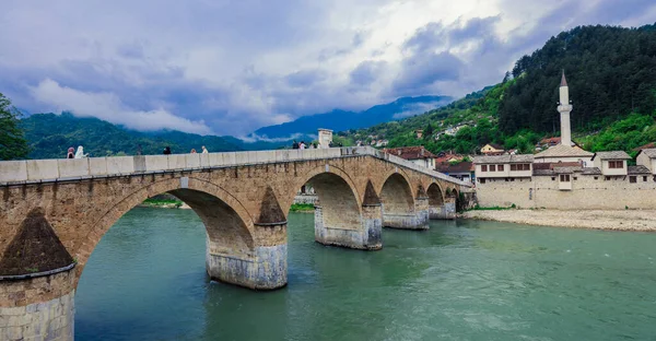 View Stara Uprija Ottoman Bridge City Center Konjic Bosnia Herzegovina — Φωτογραφία Αρχείου