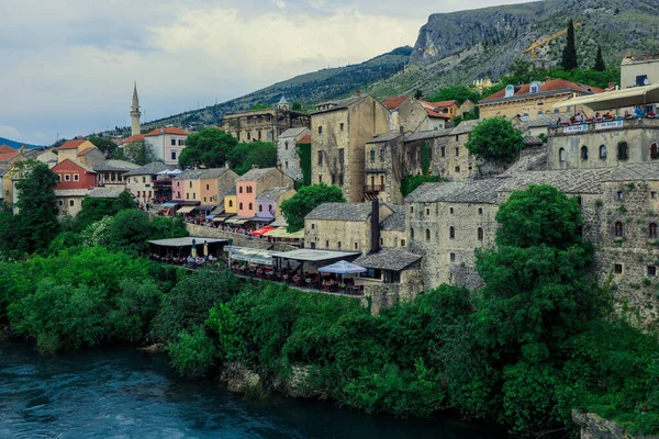 Panoramic View Spring Green Cityscape Mostar Bosnia Herzegovina — Fotografia de Stock