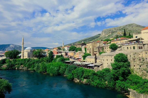 Panoramic View Spring Green Cityscape Mostar Bosnia Herzegovina — Fotografia de Stock