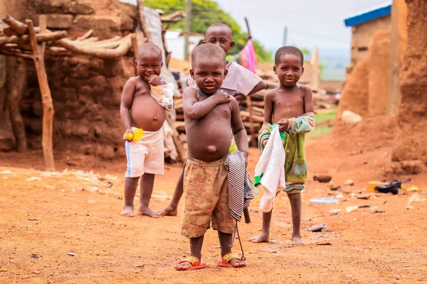 Larabanga Ghana August 2016 African Children Playing Larabanga Village Street — ストック写真