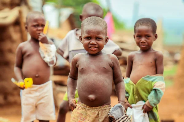 Larabanga Ghana August 2016 African Children Playing Larabanga Village Street — Foto Stock