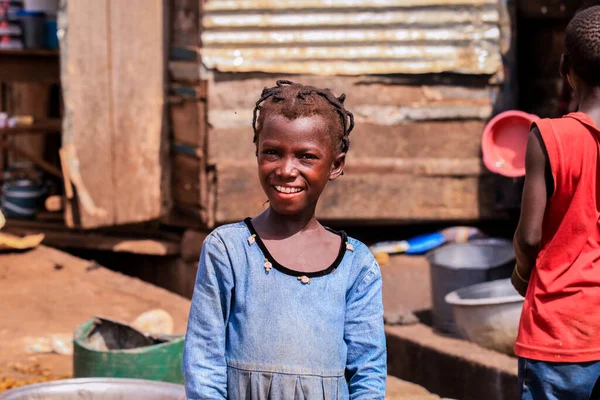 Kumasi Ghana April 2022 African Playing Children Village Street — Foto Stock