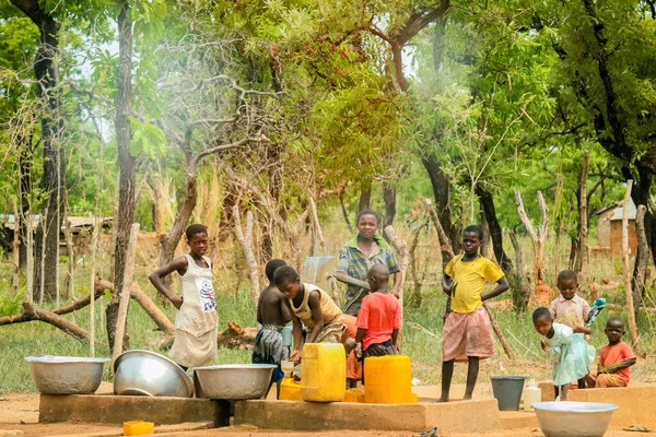 Kumasi Ghana April 2022 African Playing Children Village Street — 스톡 사진