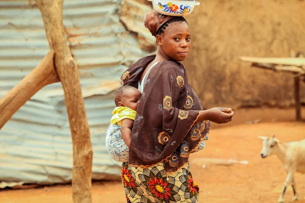 Kumasi Ghana April 2022 African Woman Working Local Village Ghana — 스톡 사진