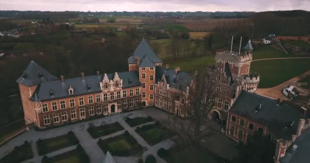 Ancient Gaasbeek Castle Belgium — стокове відео