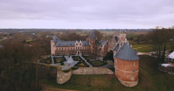 Ancient Gaasbeek Castle Belgium — ストック動画