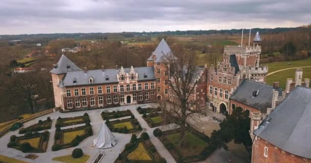 Ancient Gaasbeek Castle Belgium — стоковое видео