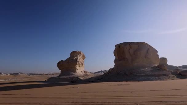 Unusual Figures White Desert Bahariya Egypt — Video Stock