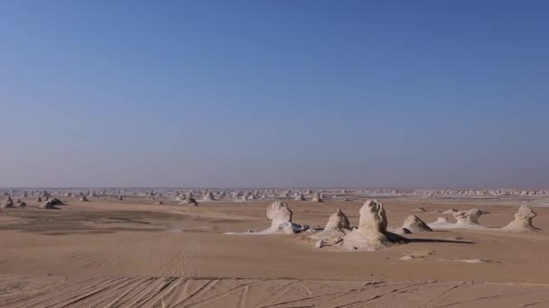Unusual Figures White Desert Bahariya Egypt — стокове відео