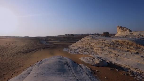 Unusual Figures White Desert Bahariya Egypt — Stockvideo