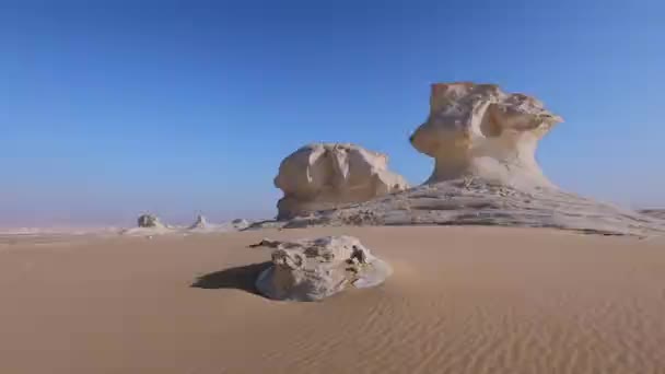 Unusual Figures White Desert Bahariya Egypt — Stock Video