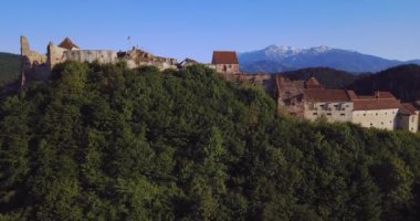 Romanian Ancient Citadel in Rasnov on the Mountain 