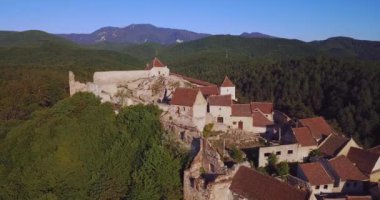 Romanian Ancient Citadel in Rasnov on the Mountain 