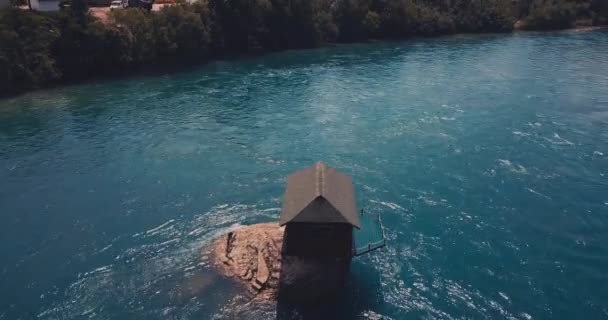 House Rock Drina River Serbia — 图库视频影像