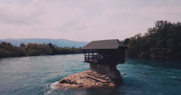 House Rock Drina River Serbia — Wideo stockowe