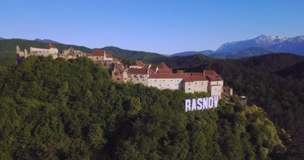 Romanian Ancient Citadel Rasnov Mountain — Vídeos de Stock